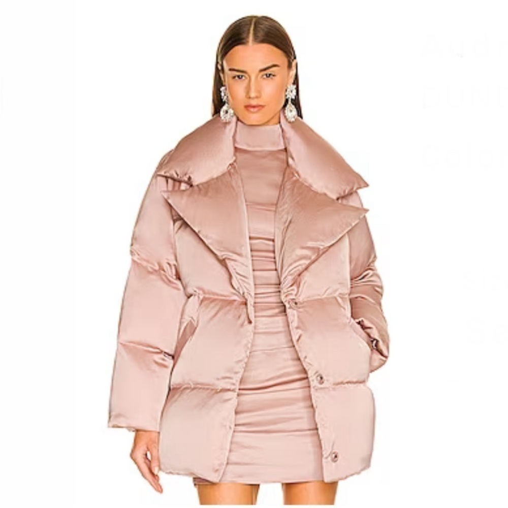 NWT DUNDAS x‎ Revolve Audrey Down Puffer Jacket in Blush Size Extra Small